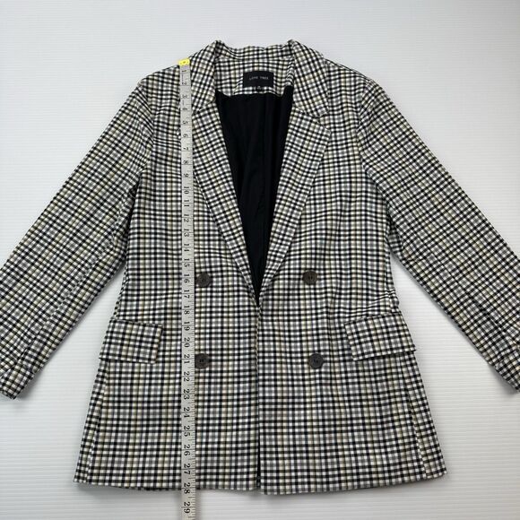 Love Tree Plaid Open Front Blazer Jacket Women’s Medium Lined Check Lined - Picture 9 of 10